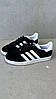 Кросівки жіночі Adidas Gazelle black white Адідас Газель низькі снікерс чорно-білі замша, фото 8