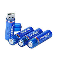 Аккумулятор USB AA 1500mwh 1.5v Lithium Ion Li-Ion - перезаряжаемая батарея 4 шт Doublepow