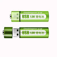 Аккумулятор USB AA 1800mwh 1.5v Lithium Ion Li-Ion - перезаряжаемая батарея 2 шт Doublepow