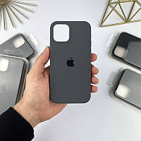 Силіконовий чохол на iPhone 12 Pro Max Full із закритим низом Dark grey (15)