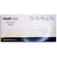 Перчатки виниловые неопудренные IDEALL VINYL (100шт/50 пар), прозрачные