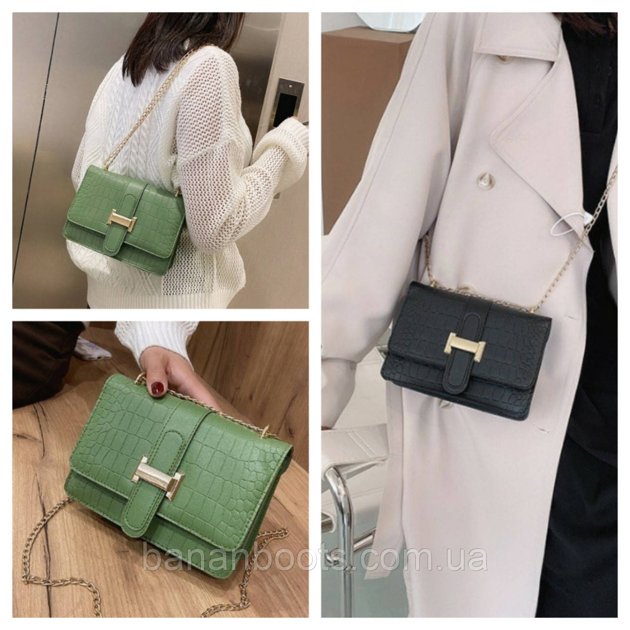 Жіноча міні сумочка клатч зі зміїним принтом, фото 1