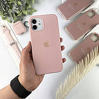 Силиконовый чехол на Айфон 12 / 12 Про с закрытым низом | Case for iPhone 12 / 12 Pro Pink sand (19)