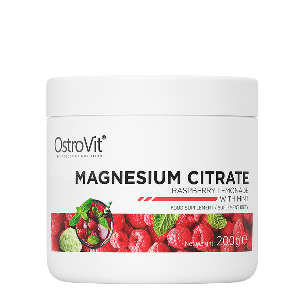 Магній OstroVit Magnesium Citrate 200 g (Raspberry lemoniade with mint)