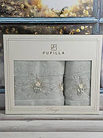 Набор махровых полотенец люкс в коробке Pupilla 010