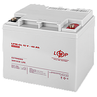Акумулятор гелевий LogicPower LPM-GL 12V - 45 Ah | АКБ 12В 45 Аг GEL | для ДБЖ, UPS, інвертора, сигналізації, відеоспостереження