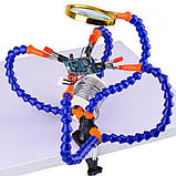 Держатель для пайки, 5 гибких валов, увеличительное стекло, фото 3