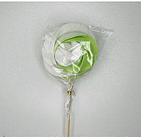 Кондитерские сахарные украшения топперы Безе бело - зеленое на палочке