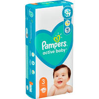 Памперси Pampers Active Baby 3, вага 6-10 кг, 54 шт., підгузники памперс актив бейбі (8001090948977) KM