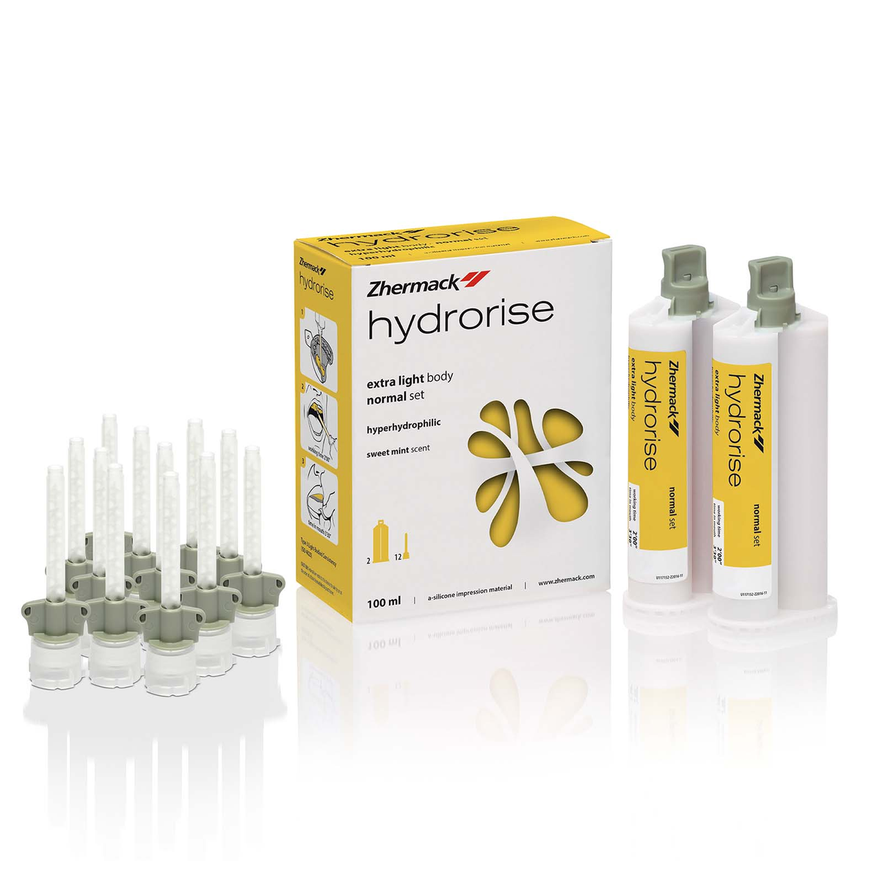 HYDRORISE EXTRA LIGHT (Гідрорайз Екстра Лайт), гідрофільний А-силікон дуже низької в'язкості, 2 картриджа по 5