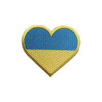 Нашивка на одежду (термо) Флаг Украины Сердце 60*55 мм Желто-синяя