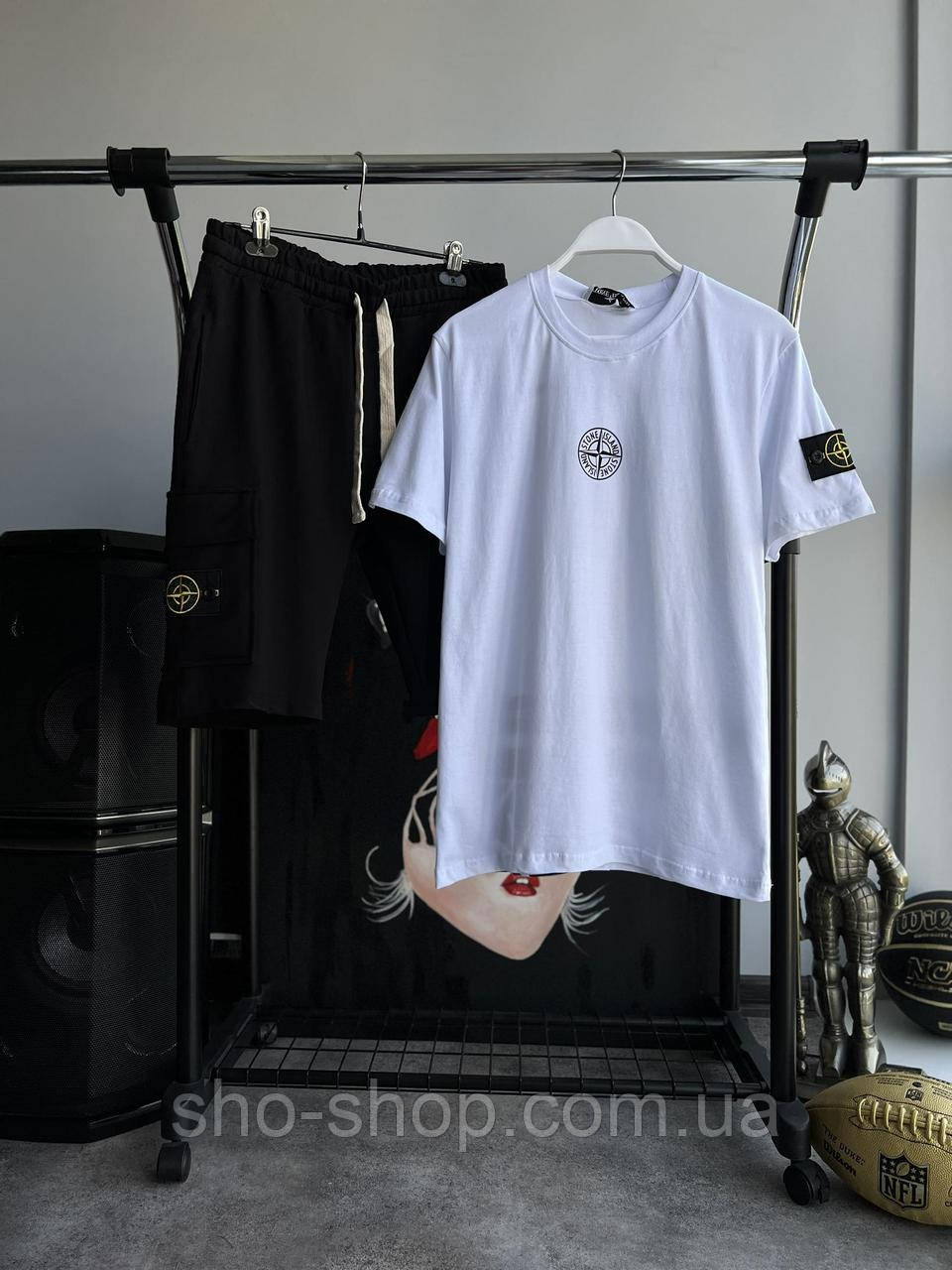 Мужской комплект Stone Island Футболка Шорты Турция