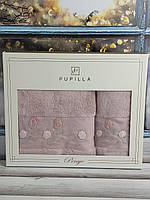 Набор махровых полотенец люкс в коробке Pupilla 023