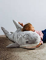 Мягкая игрушка Акула BLAHAJ,Акула из ИКЕА, оригинал, игрушка-подушка, серая 140 см