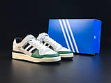 Чоловічі кросівки Adidas Forum Low шкіряні спортивні сірі білі, фото 3