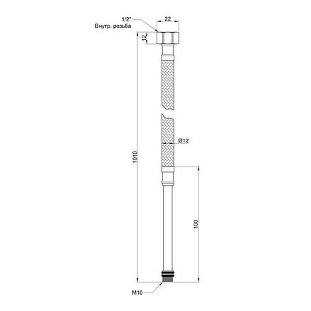 Гнучка підводка для води Thermo Alliance Standart М10 100 см (пара) SD396W100L, фото 2