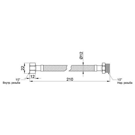 Гнучка підводка для води Thermo Alliance Standart 20 см ГШ SD398W20, фото 2