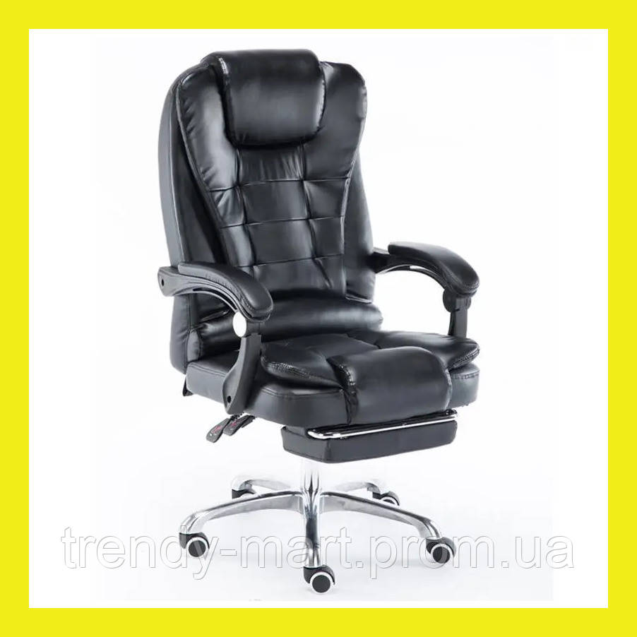 Кожаное офисное кресло директора, кресло на колесиках с регулировкой высоты, рабочее кресло с подлокотниками - фото 1 - id-p1907323370
