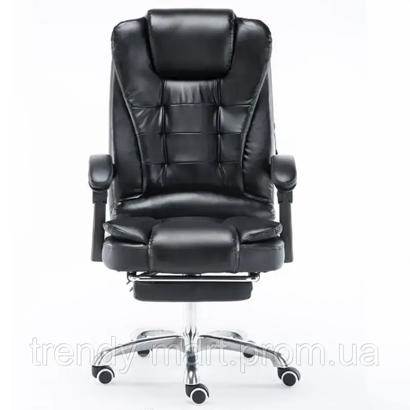 Кожаное офисное кресло директора, кресло на колесиках с регулировкой высоты, рабочее кресло с подлокотниками - фото 5 - id-p1907323370