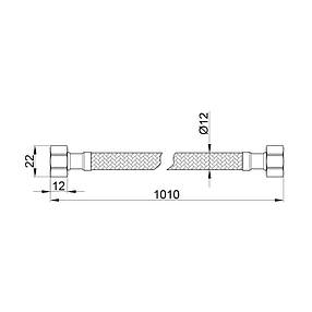 Гнучка підводка для води Thermo Alliance Standart 100 см ГГ SD397W100, фото 2