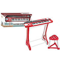 Детское пианино Синтезатор со стульчиком 660-11-12-13, 37 клавиш, стульчик, запись, музыка