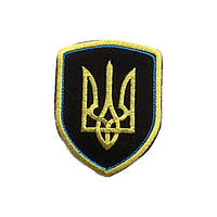 Нашивка на одяг (термо) Тризуб України 55*70 мм Чорний
