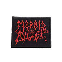 Нашивка на одежду (термо) Morbid Angel 85*65 мм Черный с красным