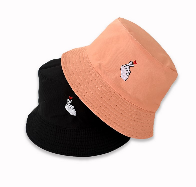 Панама Капелюх Серце пальцями двостороння чорний і персиковий розмір 56-58 см