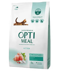 Сухий корм Optimeal з куркою для кошенят 4кг