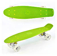 Скейт пенні борд для дітей, "Board Best", 55 см, поліуретанові колеса 6 см з підсвічуванням, Зелений