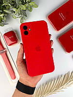 Чехол на Айфон 11 с квадратными бортами. Case for iPhone 11 Red. Красный (14)