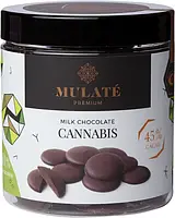 Молочный шоколад Mulate Premium Bites "Milk Cannabis" с конопляным протеином 150 г