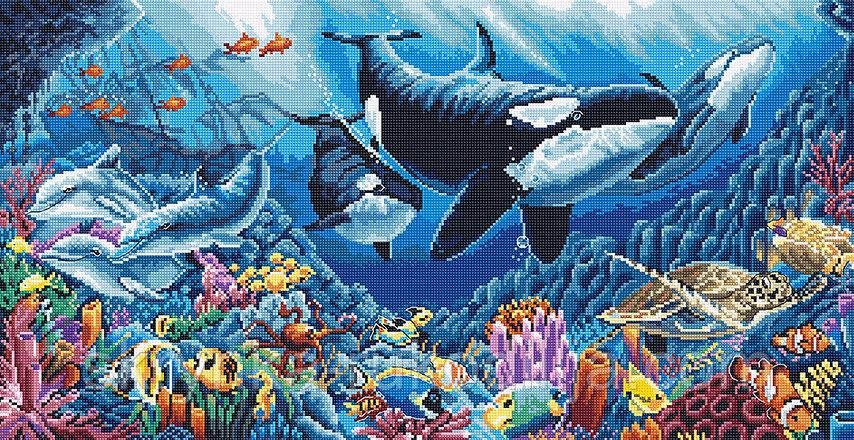 Набір для вишивки хрестиком L8073 Підводний балет Letistitch (Aida 16 Zweigart), фото 1