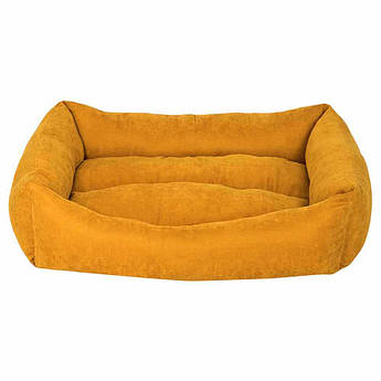 Лежак для собак та котів прямокутний з бортиками (гірчичний) COOKIE, 50*38*19 см S