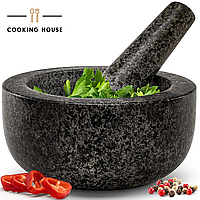 Ступка с пестиком Cooking House из натурального гранита, диаметром 16см, ступка с пестиком