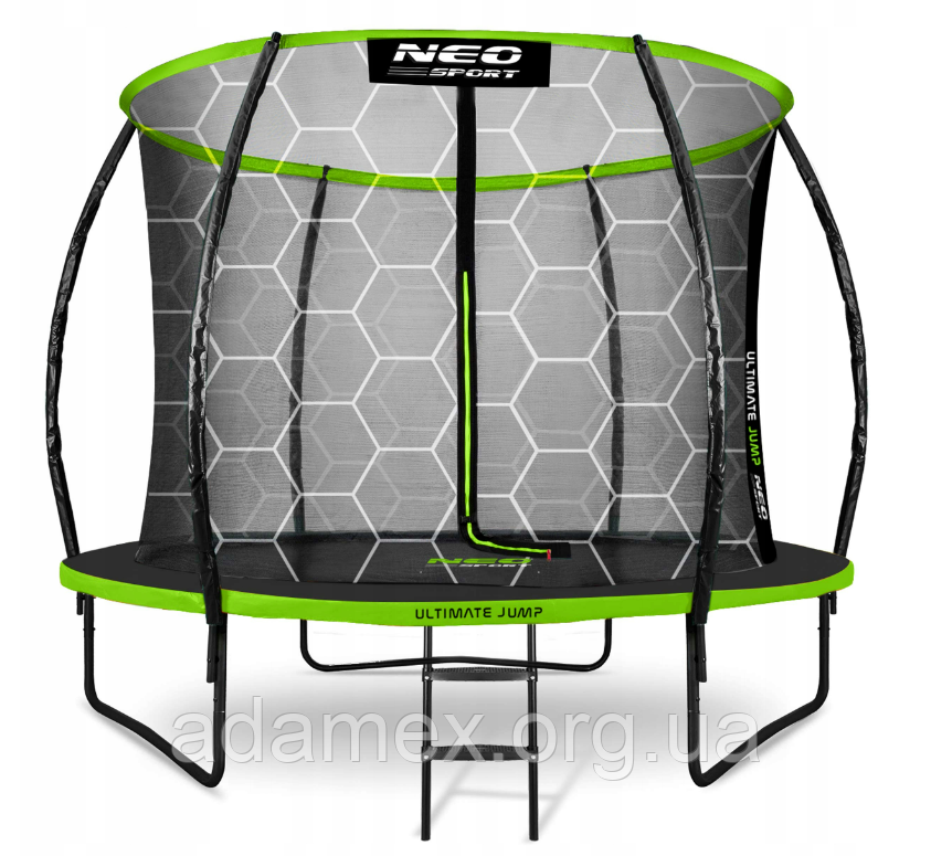 Батут Neo Sport 252 см. з внутрішньою прошитою сіткою та драбинкою