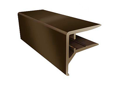 Алюмінієвий торцевий F-подібний профіль 4 мм, коричневий (4.2 м)