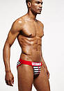 Труси танга Seeinner смугасті з червоною резинкою, фото 4