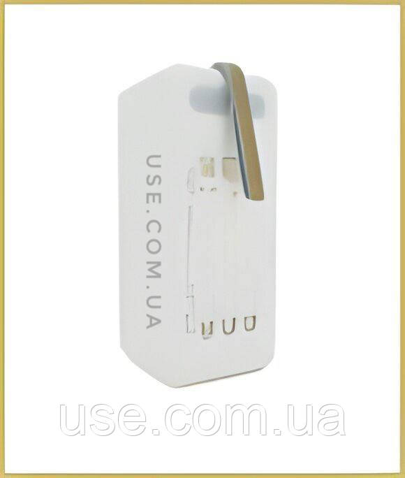 Павербанк, повербанк, блістер, 80000мАг, 2 ЮСБ, білий, пауербанк, Powerbank