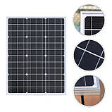 Портативна сонячна панель 100W-18M на монокристалічної панелі зі скляним ламінованим покриттям, фото 2