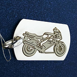 Брелок для мотоцикла, нержавіюча вогнетривка сталь з лазерним гравіруванням. Оплата на пошті. Гарантія - 10 років!, фото 2