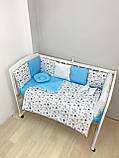 Дитяча постільна білизна в ліжечко "Еко", набір постільної білизни в ліжечко, бортики на 3 сторони, фото 4