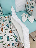 Дитяча постільна білизна в ліжечко "Еко", набір постільної білизни в ліжечко, бортики на 3 сторони, фото 6