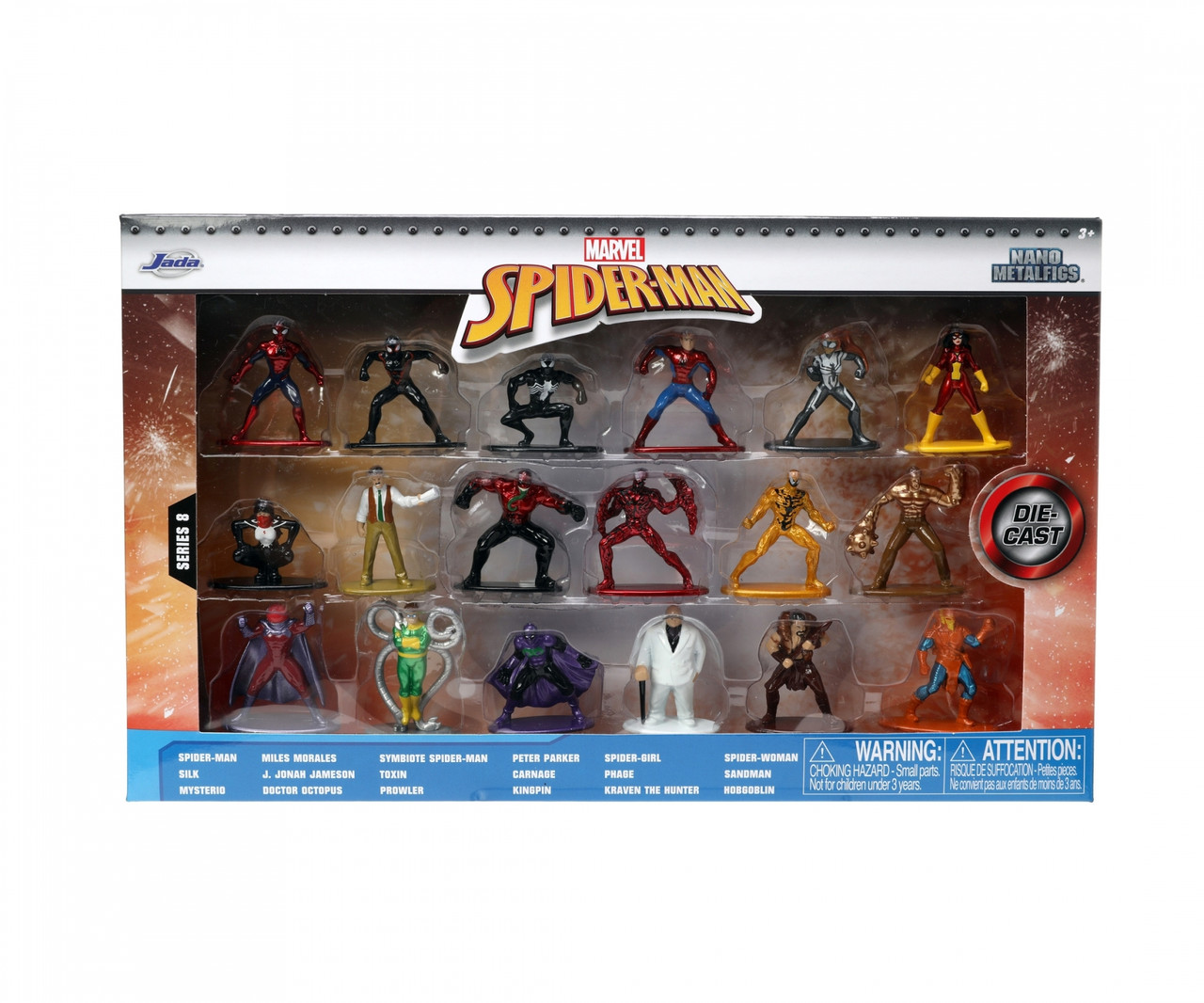 Набор металлических коллекционных фигурок (4 см, 18 шт.) Человек-паук 8 Marvel Multi Pack Jada Toys 253225028 - фото 10 - id-p1907578753