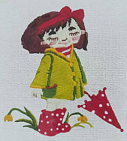 Флізелін водорозчинний пришивний з малюнком: Люблю дощ