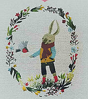 Флізелін водорозчинний пришивний із малюнком: Зайчик