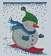 Флізелін водорозчинний пришивний з малюнком: Сніговик