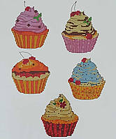 Флізелін водорозчинний пришивний із малюнком: Кекси
