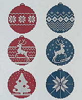 Флізелін водорозчинний пришивний з малюнком: Новорічні кулі