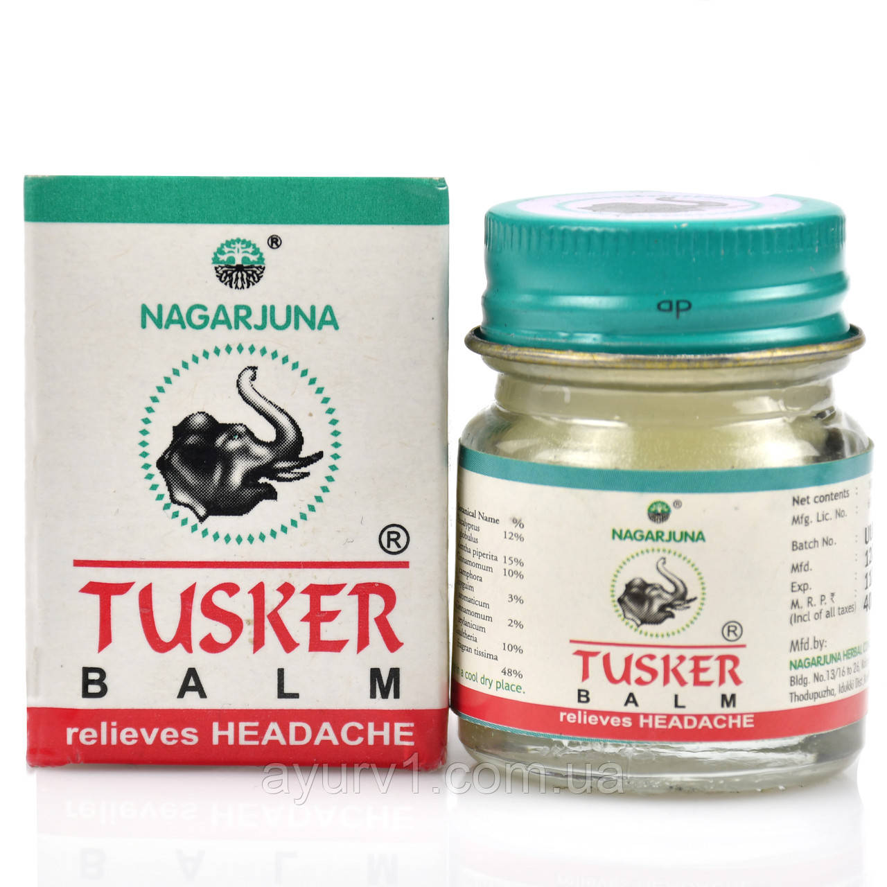 Бальзам від застуди Тускер Нагарджуна, Tusker Balm Nagarjuna 10g